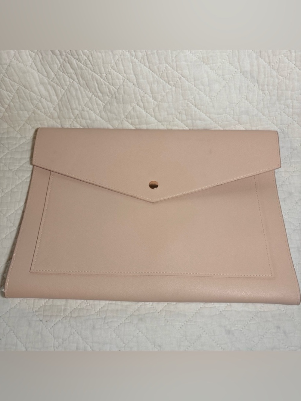 Glass Ladder & CO. Megan Large Portfolio Vegan Leather Clutch Light Pink
